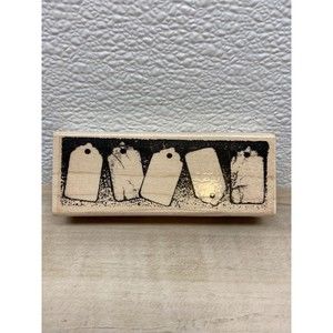 2001 Stampendous Tag Border Wood Mounted Rubber Stamp